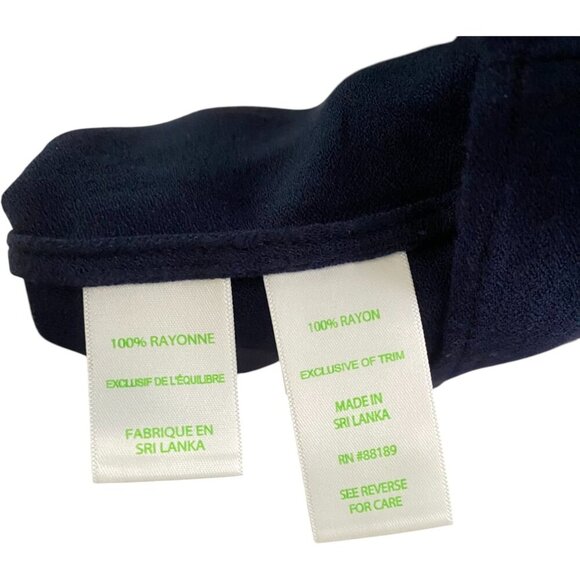 Lilly Pulitzer Jane Shift Dress, Timeless True Navy Gold Trim Zipper Sleeveless - Picture 7 of 7